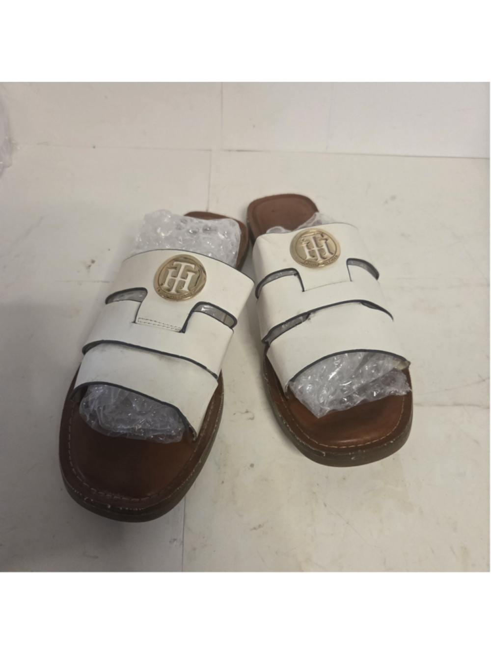 Women's Tommy Hilfiger Sandals Size 7 White and Brown